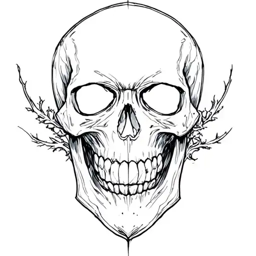 skull with no jaw gothic tattoo design idea