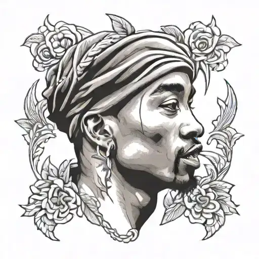 2pac tattoo design idea