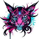 Cyber tribal with machine  tattoo design idea