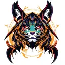 Cyber tribal with machine  tattoo design idea