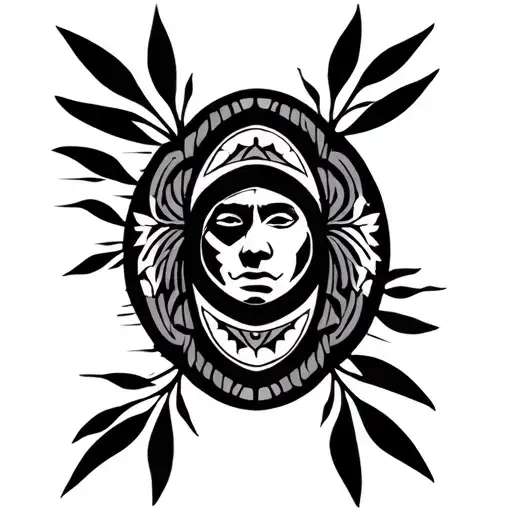 Cherokee tribal sleeve tattoo design idea