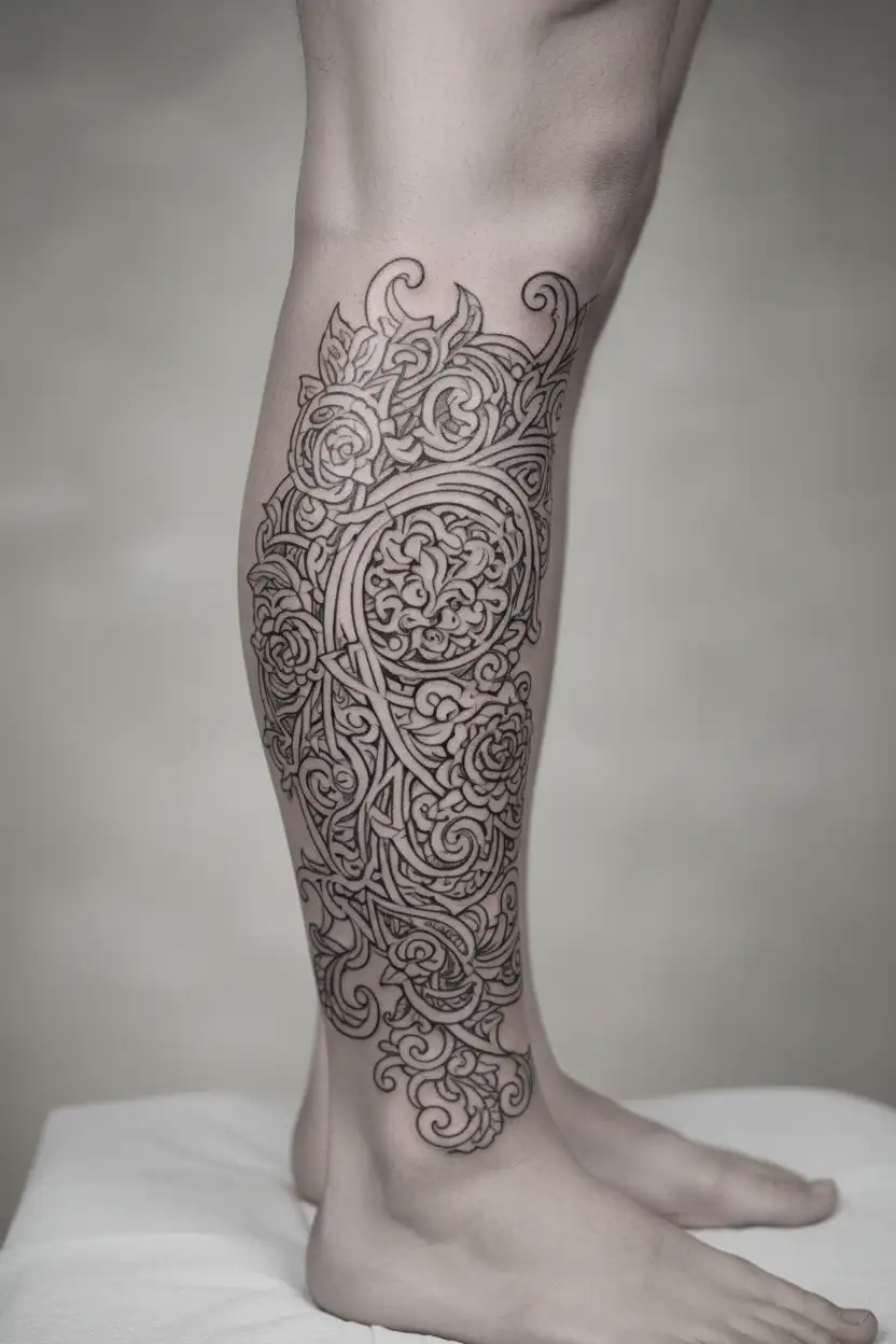 western tooled leather  tattoo design idea