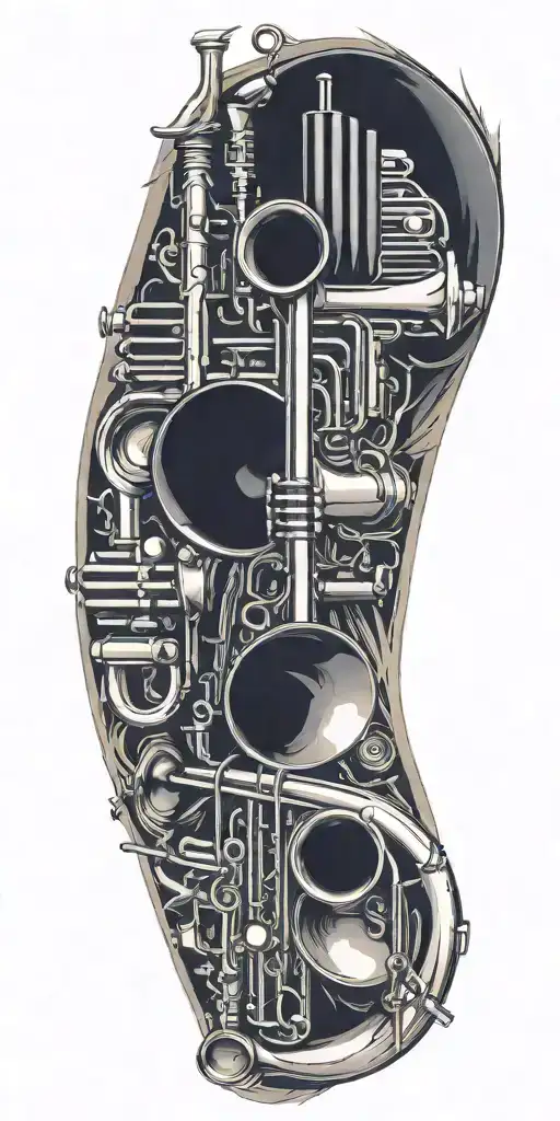 Trumpet and Piano combined tattoo design idea