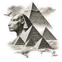 Egyptian pyramids tattoo design idea