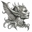 Loona from helluva boss with Beelzebub  tattoo design idea