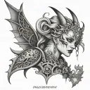 Loona from helluva boss with Beelzebub  tattoo design idea