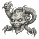 Loona from helluva boss with Beelzebub  tattoo design idea