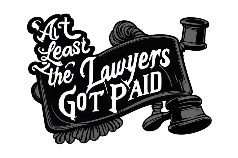 "At Least the Lawyers Got Paid" American trad tattoo tattoo design idea