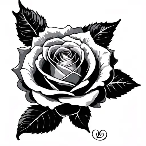 beauty and the beast rose  tattoo design idea