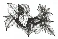 leaves on collar bone and spirit in between the leaves tattoo design idea