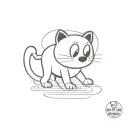 Felix the cat walking tattoo design idea