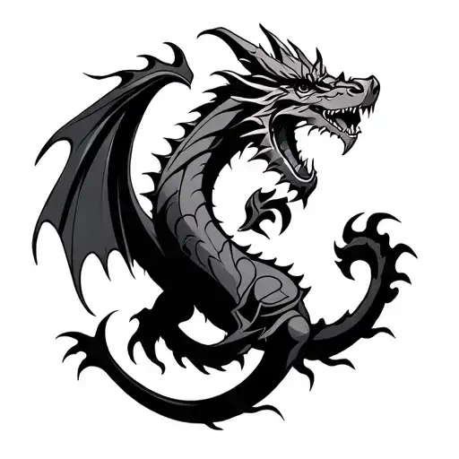 viking dragon tribal tattoo tattoo design idea