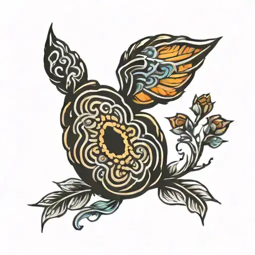 thumb print tattoo design idea