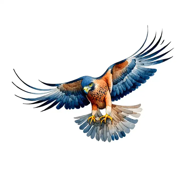 Persian male falcon tattoo design idea