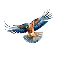 Persian male falcon tattoo design idea