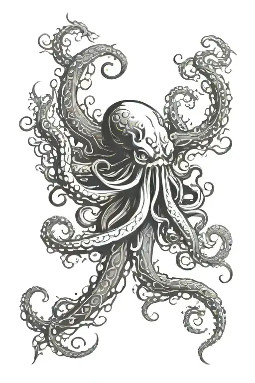 kraken attacking tattoo design idea