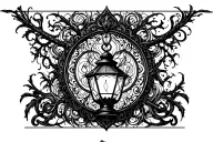 Gothic lantern tattoo design idea