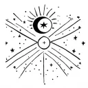 libra and leo astrology lenghty stars moon sun tattoo design idea
