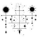 libra and leo astrology lenghty stars moon sun tattoo design idea