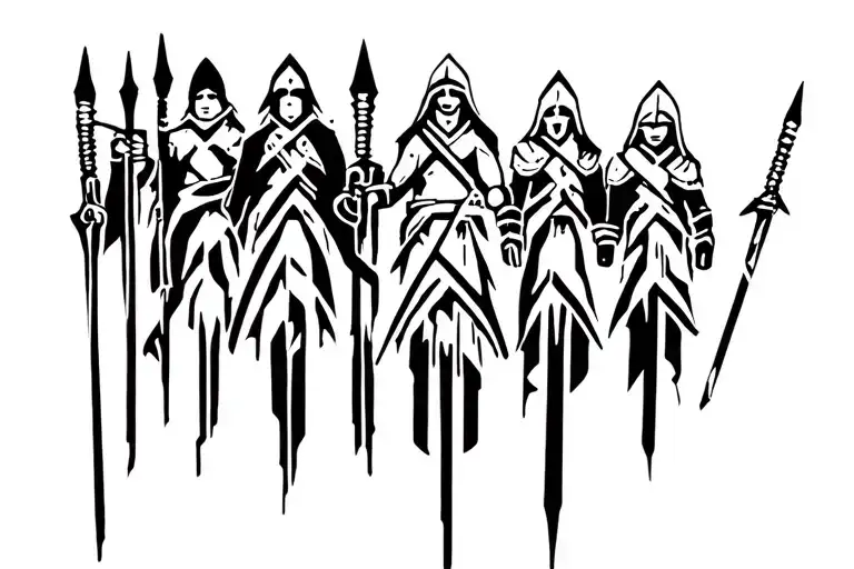lone warriors tattoo design idea