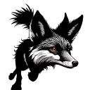 Fox running tattoo design idea