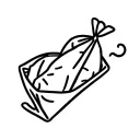 a dumpling packet, bold lines tattoo design idea