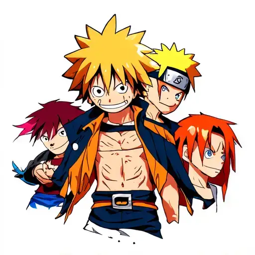 Luffy, Ichigo, and naruto and all thier transformations tattoo design idea