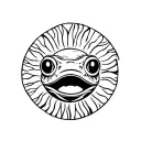 Toad and sun tattoo design idea