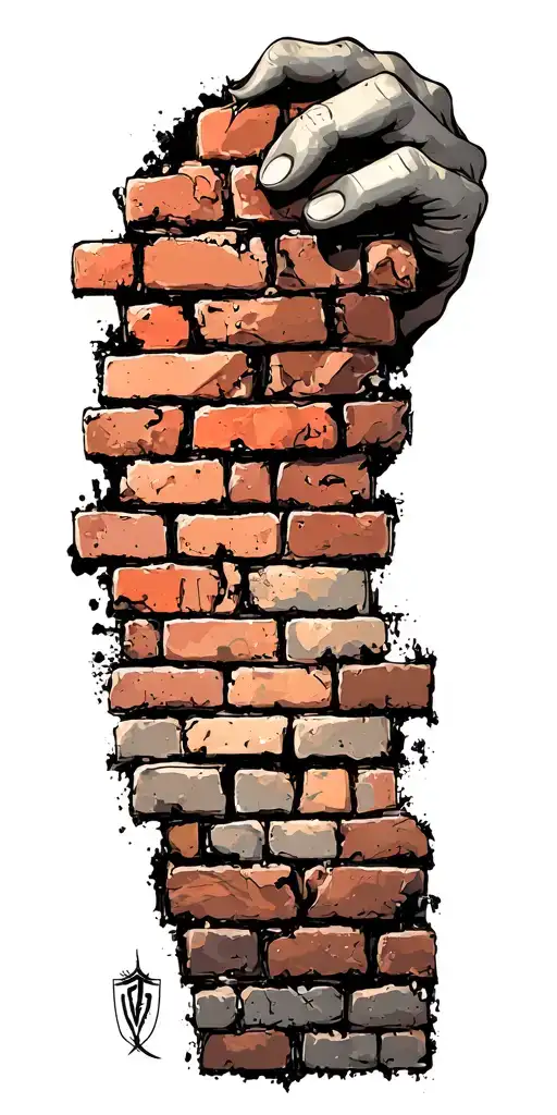 wall of bricks Lesperance  tattoo design idea