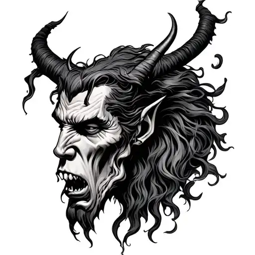 God Vs Devil tattoo design idea