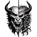 God Vs Devil tattoo design idea