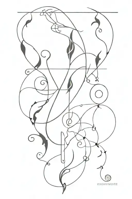 four elements incorporated with music and dance movements  tattoo design idea