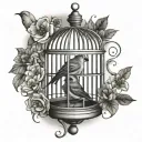 Open Birdcage tattoo design idea