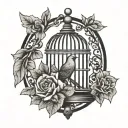 Open Birdcage tattoo design idea