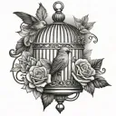 Open Birdcage tattoo design idea