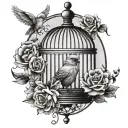 Open Birdcage tattoo design idea