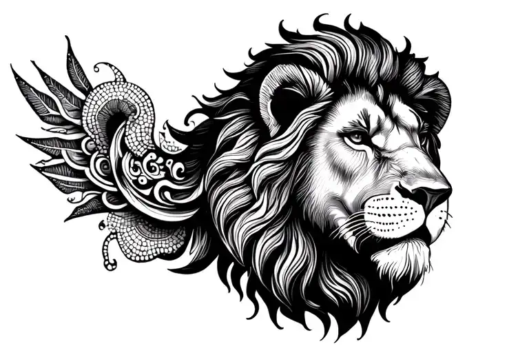 Venice lion tattoo design idea