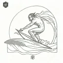 surfing demon tattoo design idea