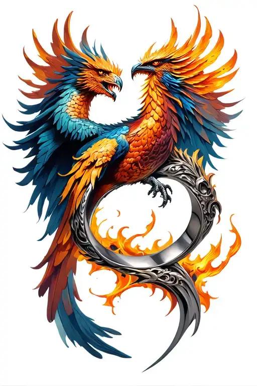 ring phoenix from slayed dragon ashes tattoo design idea