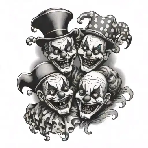 laugh now cry later clowns  tattoo design idea