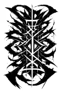 Raw Blackwork Chaotic Bold Strokes Flow Brutalist Dark Abstract Lettering tattoo design idea