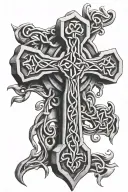 celtic cross intertwined tattoo design idea