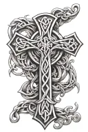 celtic cross intertwined tattoo design idea