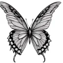 the name Thomas Casper Wyatt in butterfly wings  tattoo design idea