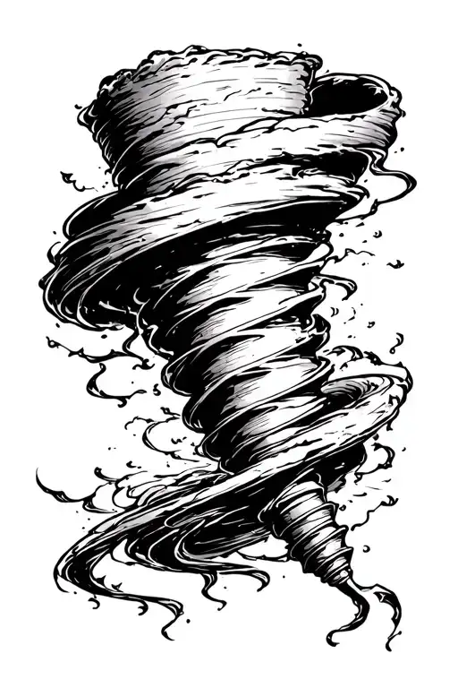 tornado associated with a screw tattoo design idea