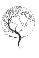 world tree tattoo design idea