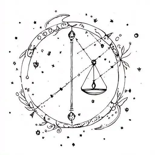 libra taurus constellation tattoo design idea