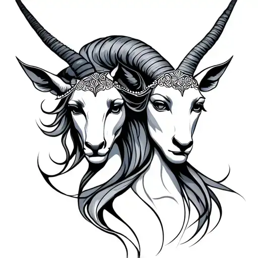 Virgo& capricorn tattoo design idea