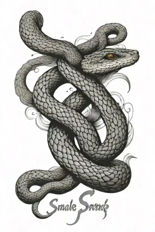 snake with the words "with pain comes strength tattoo design idea