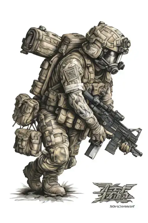 ptsd, army, maintenance tattoo design idea